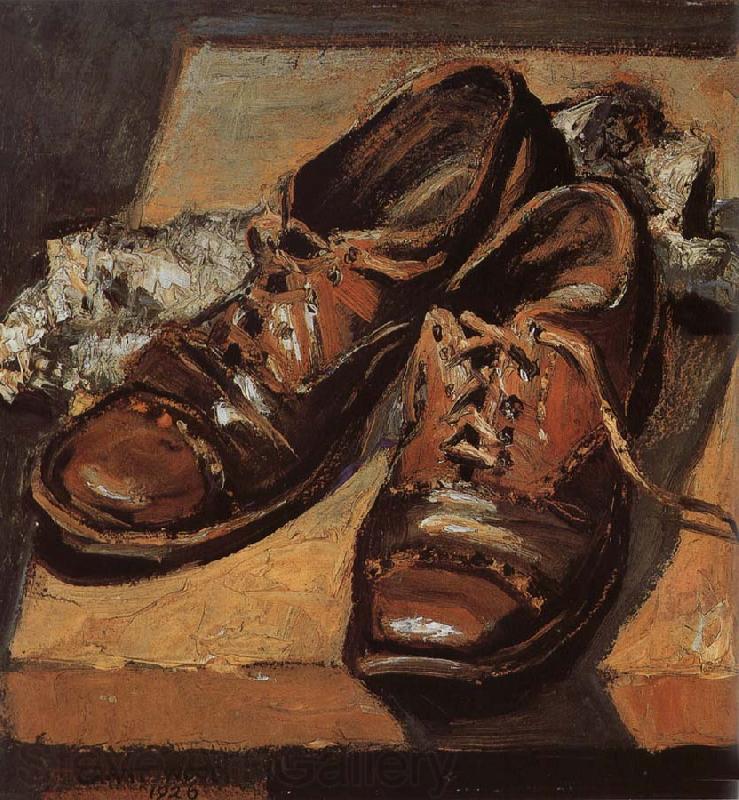 Grant Wood Old shoes France oil painting art